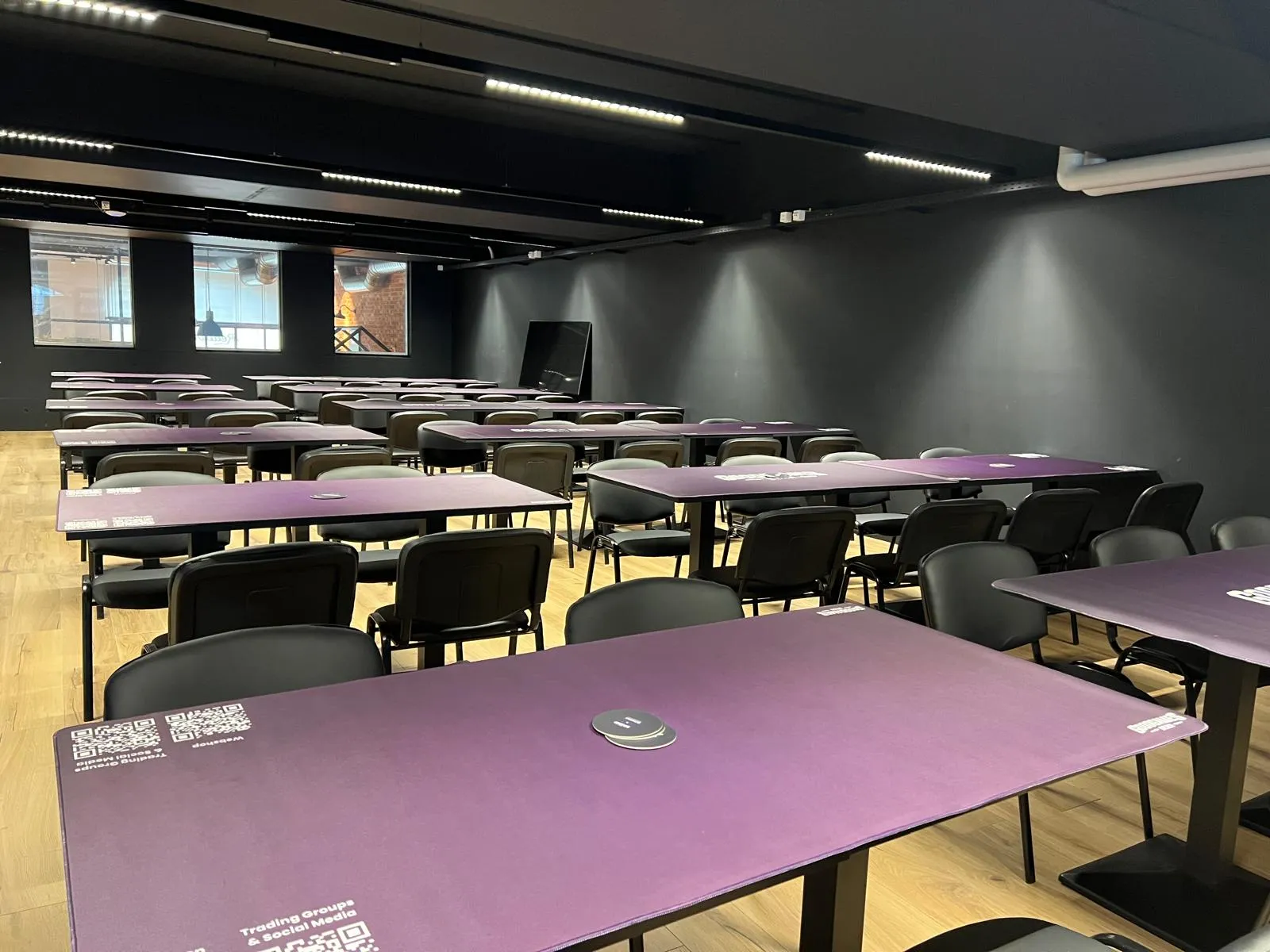 The tournament hall lit and ready for the next event